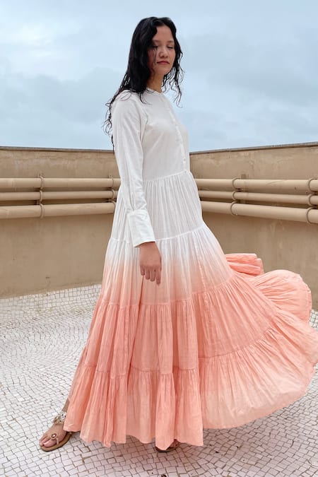 Chambray & CO. Purple Cotton Round Tiered Ombre Dress Online at Aza Fashions Chambray & CO._Purple Cotton Round Tiered Ombre Dress_Online_at_Aza_Fashions