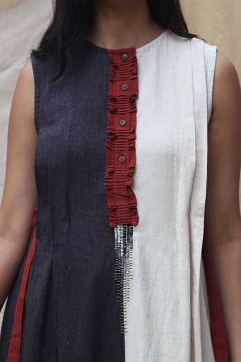 Chambray & Co._Multi Color Opalin Textured Dress_at_Aza_Fashions