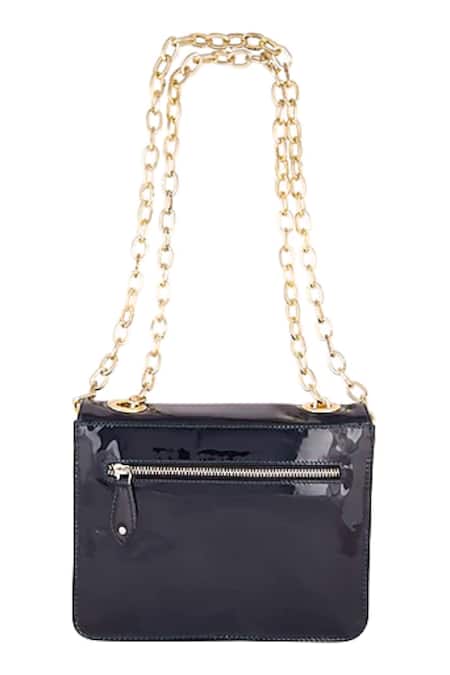 Shop ClutcH'D Black Flap Sling Bag at Aza Fashions Shop_ClutcH'D_Black Flap Sling Bag _at_Aza_Fashions