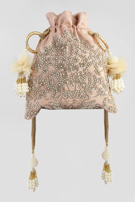 Clutch'D Silk Embroidered Potli Bag 