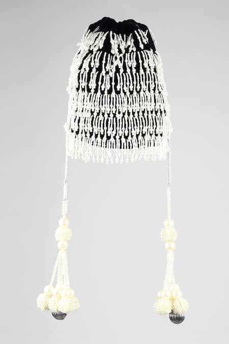 Clutch'D Velvet Tassel Potli Bag 