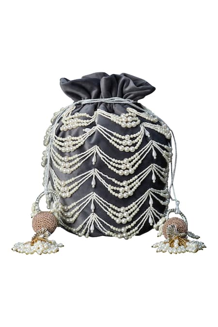 Clutch'D Velvet Tassel Potli Bag 