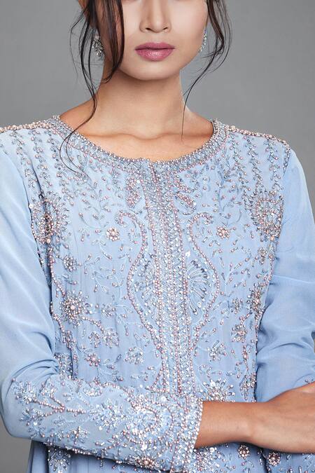 Shop Cherie D Blue Crepe Round Silk Embroidered Anarkali Online at Aza Fashions Shop_Cherie D_Blue Crepe Round Silk Embroidered Anarkali _Online_at_Aza_Fashions
