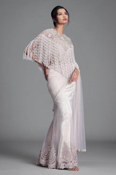 Cherie D Pink Silk, Tulle, Satin Blouse Square Cape Round Lehenga Saree With And Online at Aza Fashions Cherie D_Pink Silk, Tulle, Satin Blouse Square Cape Round Lehenga Saree With And _Online_at_Aza_Fashions