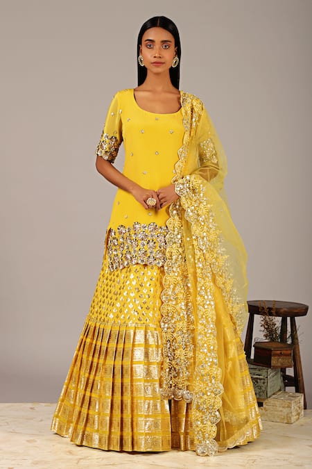 Nidhika Shekhar Embellished Kurta Lehenga Set 