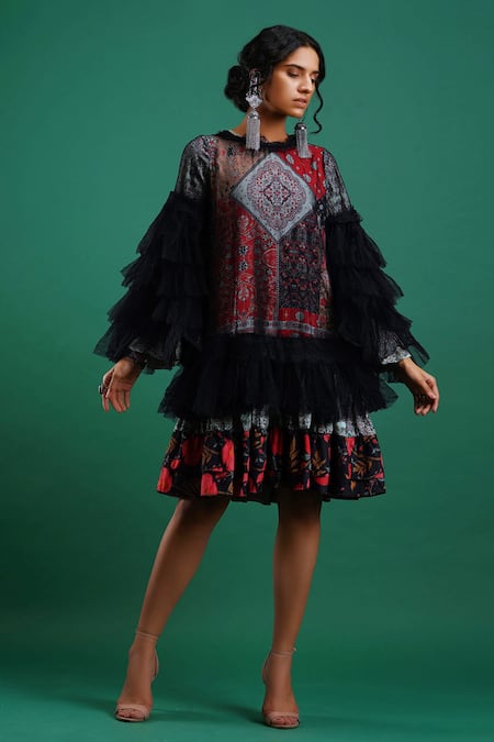 Nidhi Yasha Multi Color Viscose Round Printed Dress