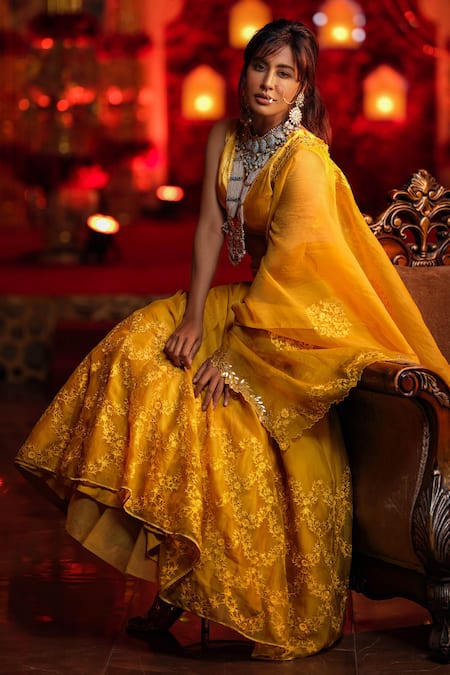 Devnaagri Silk Organza Lehenga Set 