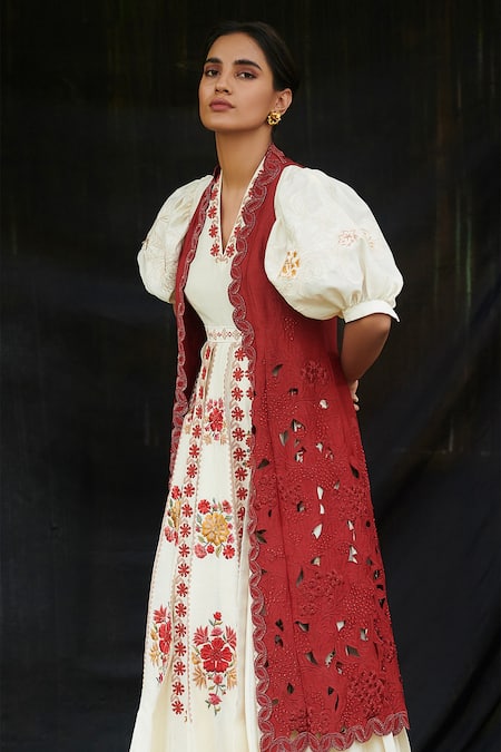 Chandrima Chanderi Cutwork Jacket 