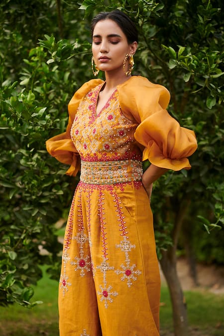 Chandrima Chanderi Flared Jumpsuit 