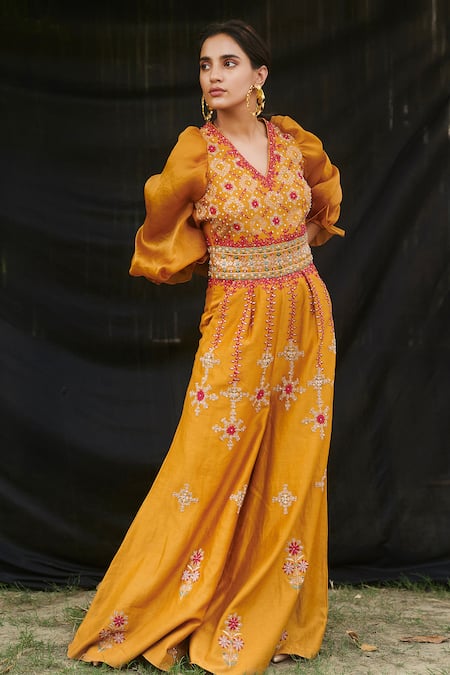 Chandrima Chanderi Flared Jumpsuit 