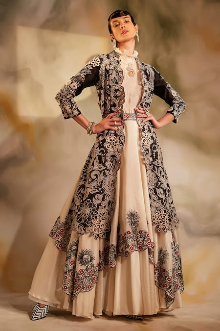 Chandrima Chanderi Layered Lehenga 