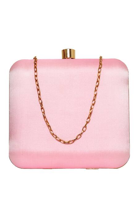 Shop NR By Nidhi Rathi Pink Embroidered Hand Clutch Bag at Aza Fashions Shop_NR By Nidhi Rathi_Pink Embroidered Hand Clutch Bag_at_Aza_Fashions