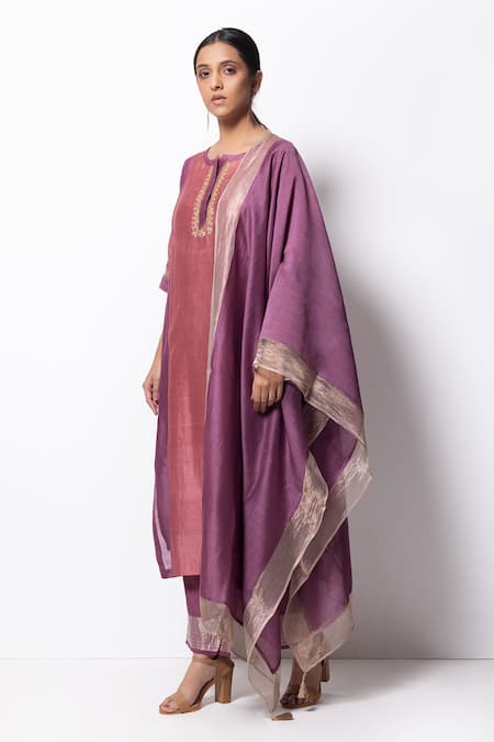 Bhavik Shah Handwoven Chanderi Silk Kurta Set 