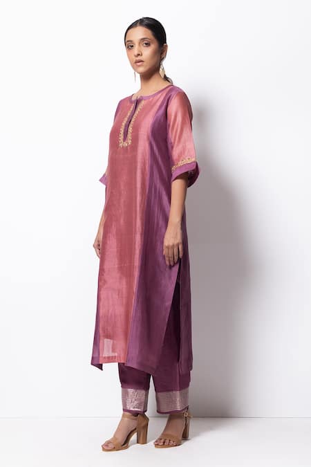 Buy Bhavik Shah Purple Kurta Handwoven Chanderi Dupatta Chanderi Pant Cotton Set Online at Aza Fashions Buy_Bhavik Shah_Purple Kurta Handwoven Chanderi Dupatta Chanderi Pant Cotton Set _Online_at_Aza_Fashions