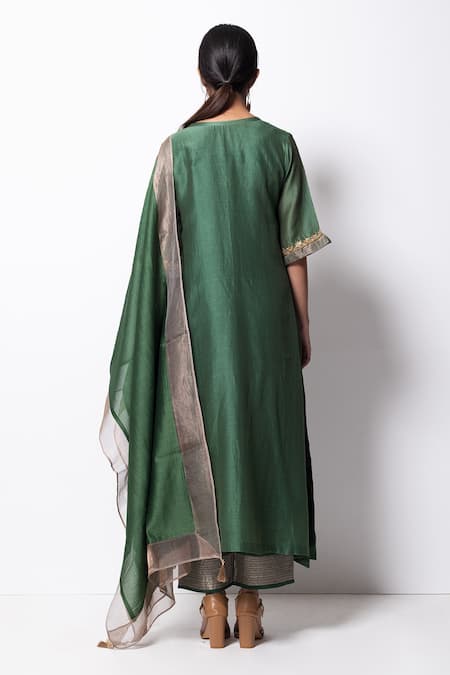 Bhavik Shah Handwoven Chanderi Silk Kurta Set 