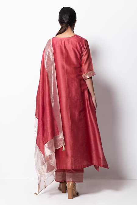 Bhavik Shah Handwoven Chanderi Silk Kurta Set 