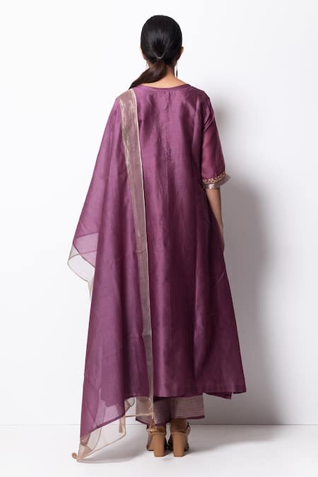 Bhavik Shah Handwoven Chanderi Silk Kurta Set 