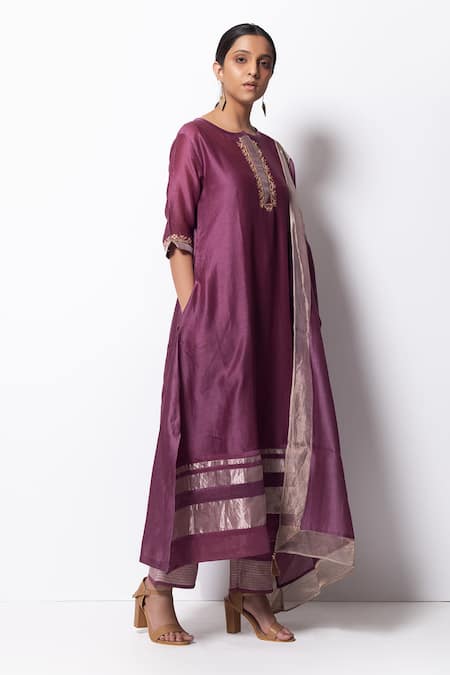 Bhavik Shah Handwoven Chanderi Silk Kurta Set 