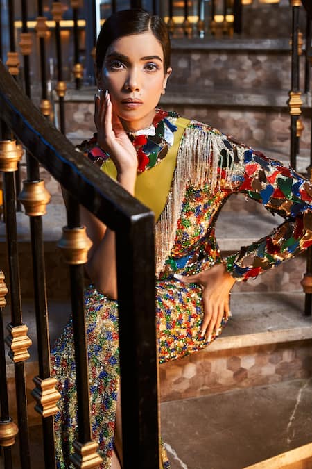 Chisel By Meghna Ramrakhiya 3D Acrylic Glass Work Gown 