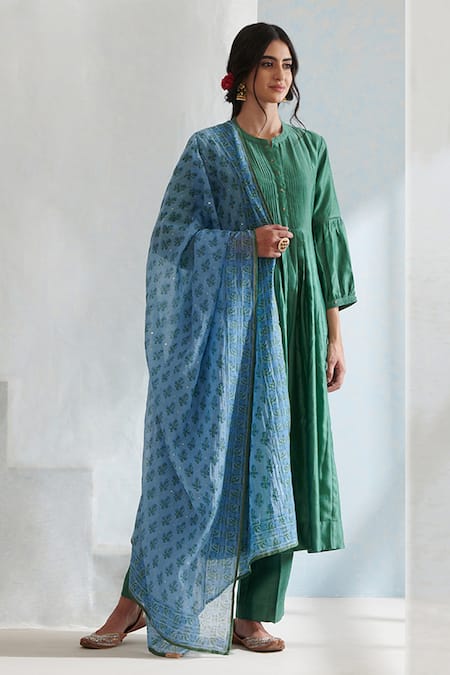 Weaver Story Handloom Chanderi Kurta Set 