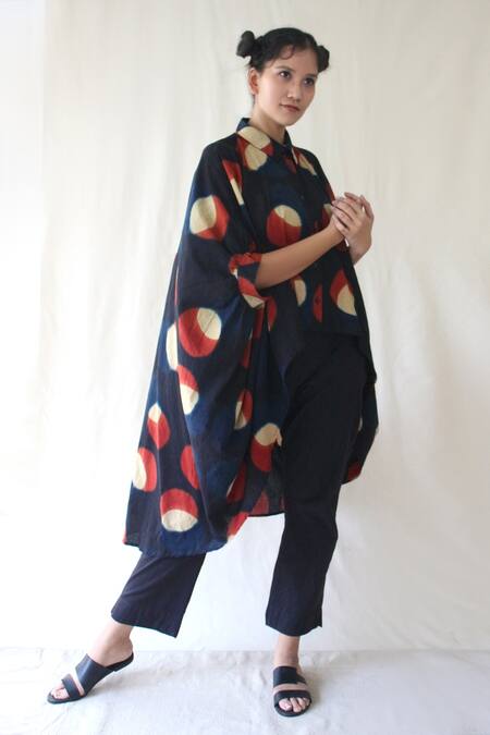 Buy_Chambray & Co._Blue 100% Organic Cotton Straight Collar Printed Shirt And Pant Set_Online_at_Aza_Fashions