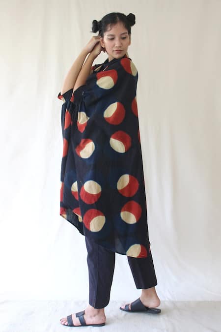 Chambray & Co._Blue 100% Organic Cotton Straight Collar Printed Shirt And Pant Set_Online_at_Aza_Fashions