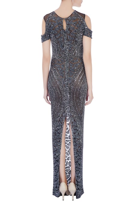 Chisel By Meghna Ramrakhiya Cold Shoulder Gown  