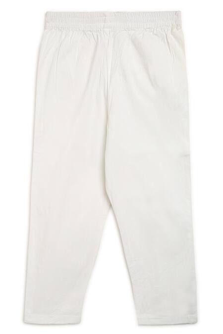 Charkhee_White Cotton Kurta Set _Online_at_Aza_Fashions