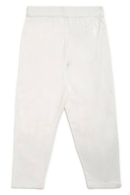 Buy_Charkhee_White Cotton Kurta Set _Online_at_Aza_Fashions