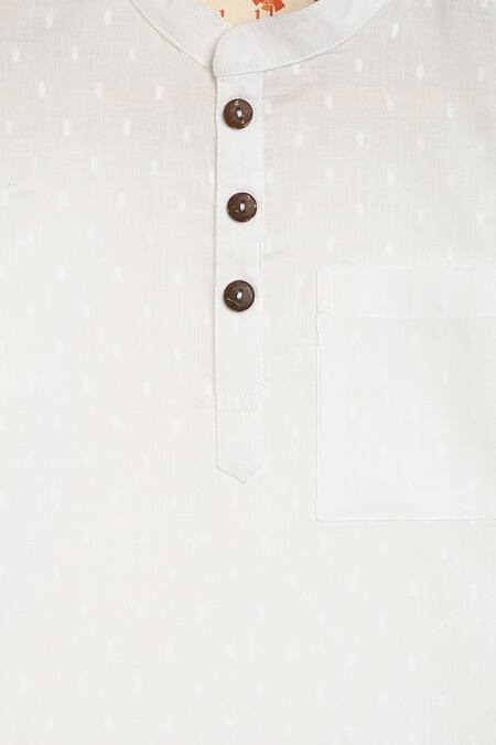 Shop_Charkhee_White Cotton Kurta Set _Online_at_Aza_Fashions