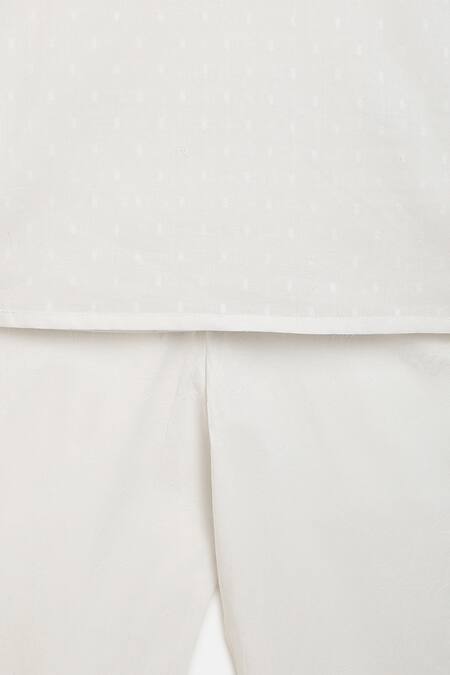 Charkhee_White Cotton Kurta Set _at_Aza_Fashions