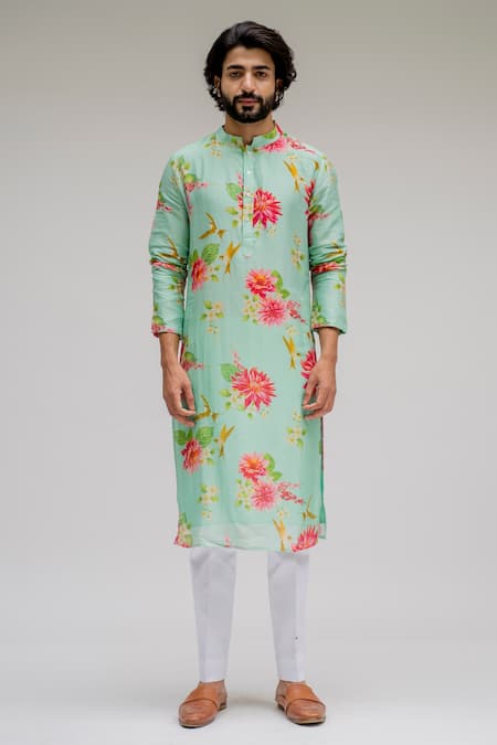 Chrkha Chanderi Silk Kurta Set 