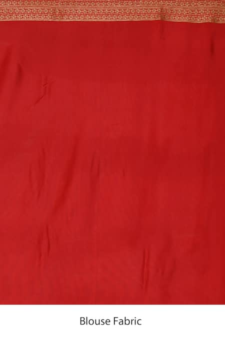 Shop_Samyukta Singhania_Red Silk Leaf Motifs Woven Pattern Saree_Online_at_Aza_Fashions