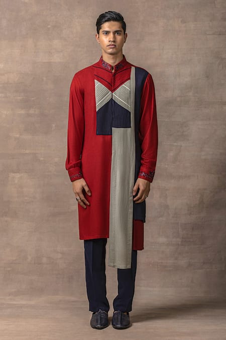 Sarab Khanijou Multi Color Moss Crepe Plain Pintuck Kurta Set Online at Aza Fashions Sarab Khanijou_Multi Color Moss Crepe Plain Pintuck Kurta Set _Online_at_Aza_Fashions