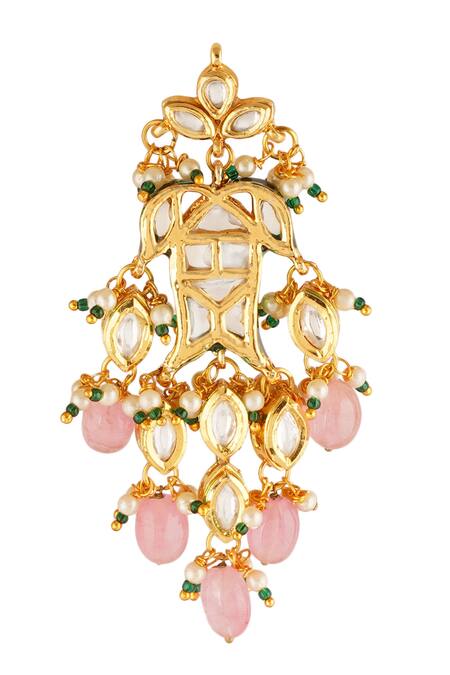 Buy_ChhavI'S Jewels_Gold Plated Piping, Studs Bead Drop Dangler Earrings _Online_at_Aza_Fashions