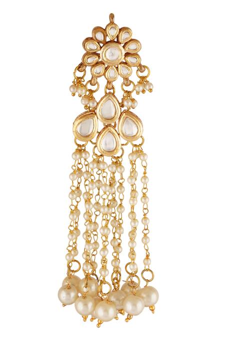 Buy_ChhavI'S Jewels_Gold Plated Piping, Beads Drop Dangler Earrings _Online_at_Aza_Fashions