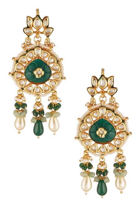 Buy ChhavI'S Jewels Gold Plated Bows, Stones Kundan Carved Necklace Set Online at Aza Fashions Buy_ChhavI'S Jewels_Gold Plated Bows, Stones Kundan Carved Necklace Set _Online_at_Aza_Fashions