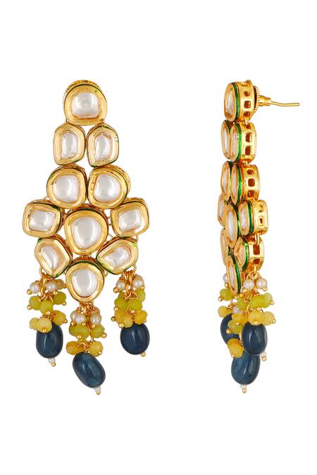 Buy_ChhavI'S Jewels_Gold Plated Stones, Beads Kundan Choker Set _Online_at_Aza_Fashions