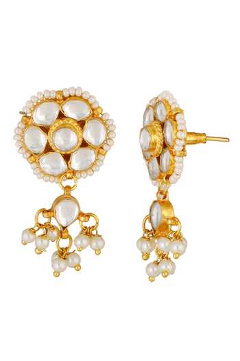 Buy_ChhavI'S Jewels_Gold Plated Stones, Beads Kundan Pendant Choker Set _Online_at_Aza_Fashions