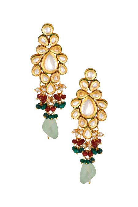 Buy ChhavI'S Jewels Gold Plated Stones, Beads Kundan Drop Choker Set Online at Aza Fashions Buy_ChhavI'S Jewels_Gold Plated Stones, Beads Kundan Drop Choker Set _Online_at_Aza_Fashions