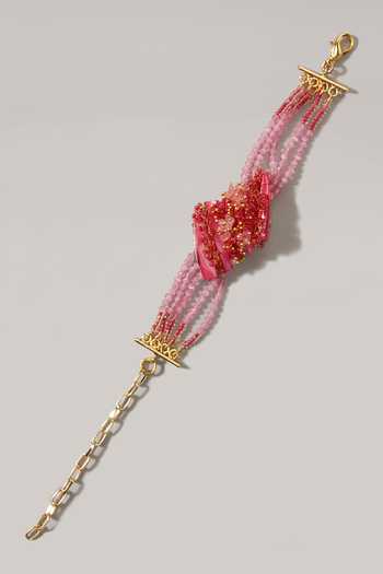 House Of D"Oro Begonia Statement Cluster Stone Bracelet 