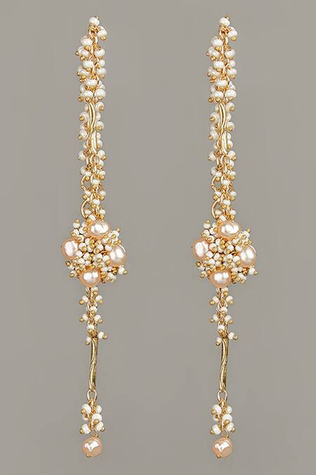 House Of D"Oro_Peach Beads Multi Layered Necklace Set_Online_at_Aza_Fashions