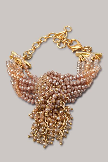 House Of D"Oro_Brown Pearls Handcrafted Choker Set_Online_at_Aza_Fashions