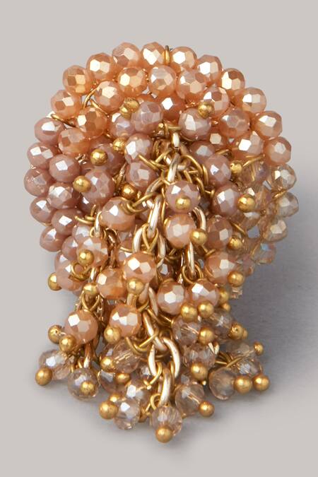 House Of D"Oro_Brown Pearls Handcrafted Choker Set_at_Aza_Fashions