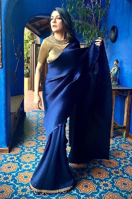 Blue Pleated Saree