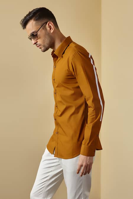 Shop_Seven_Brown Cotton Shirt_Online_at_Aza_Fashions