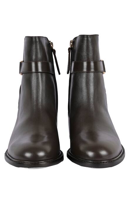 Shop Vanilla Moon Brown Cleo Round Toe Ankle Boots at Aza Fashions Shop_Vanilla Moon_Brown Cleo Round Toe Ankle Boots_at_Aza_Fashions