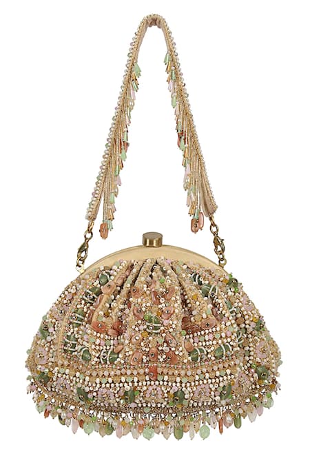 Lovetobag Multi Color Amara Soft Pouch With Handle Online at Aza Fashions Lovetobag_Multi Color Amara Soft Pouch With Handle _Online_at_Aza_Fashions