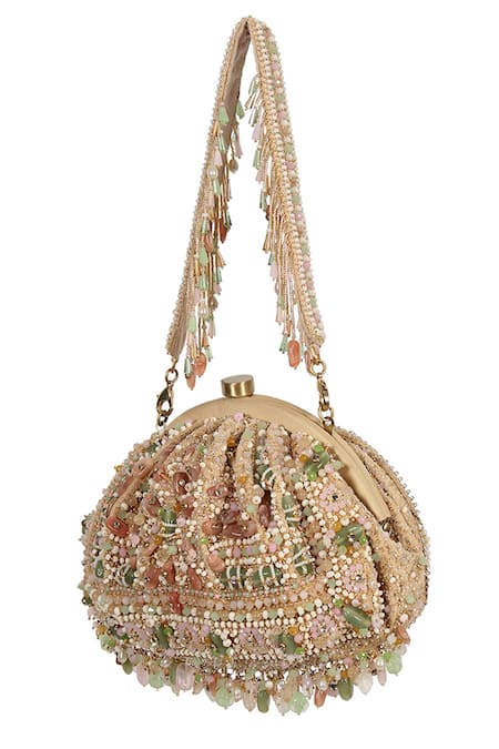 Buy Lovetobag Multi Color Amara Soft Pouch With Handle Online at Aza Fashions Buy_Lovetobag_Multi Color Amara Soft Pouch With Handle _Online_at_Aza_Fashions