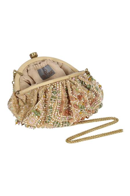 Shop Lovetobag Multi Color Amara Soft Pouch With Handle Online at Aza Fashions Shop_Lovetobag_Multi Color Amara Soft Pouch With Handle _Online_at_Aza_Fashions